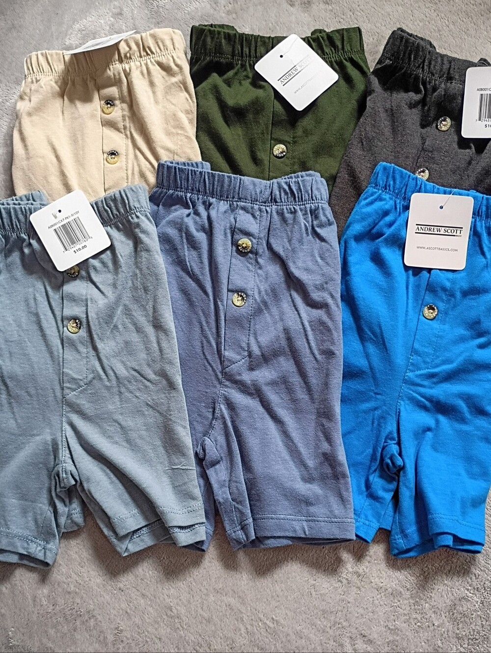 6 Pair Boys Andrew Scott NWT Knit Boxers Boxer Shorts 9 10